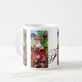 COLUMBINE / Venezianische Masquerall-Monogramm Kaffeetasse (Vorderseite Links)