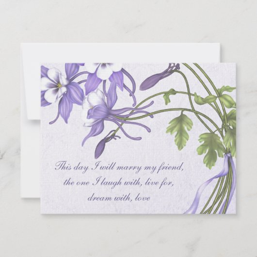 Columbine Wedding 3 Einladungen - Metalleis (Vorderseite)