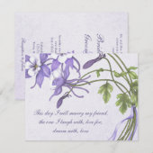 Columbine Wedding 3 Einladungen - Metalleis (Vorne/Hinten)