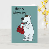 COLUMBIUM cooler polarer Bär, der den Karte (Gelbe Blume)