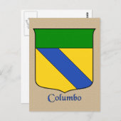 Columbo Heraldic Shield Postkarte (Vorne/Hinten)