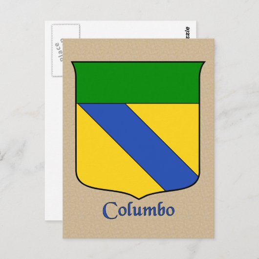 Columbo Heraldic Shield Postkarte (Vorne/Hinten)