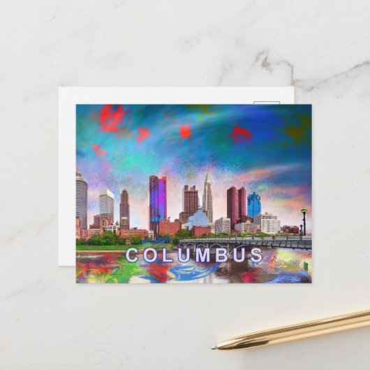 Columbus Abstrakt Art Postkarte (Vorderseite/Rückseite Beispiel)