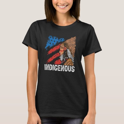 Columbus American Regalia Indigene Flagge T-Shirt (Vorderseite)