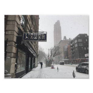 Columbus Avenue Liquor Store NYC Snowstorm Winter Fotodruck