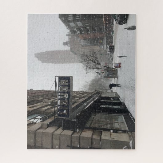 Columbus Avenue Liquor Store NYC Snowstorm Winter Puzzle (Vertikal)