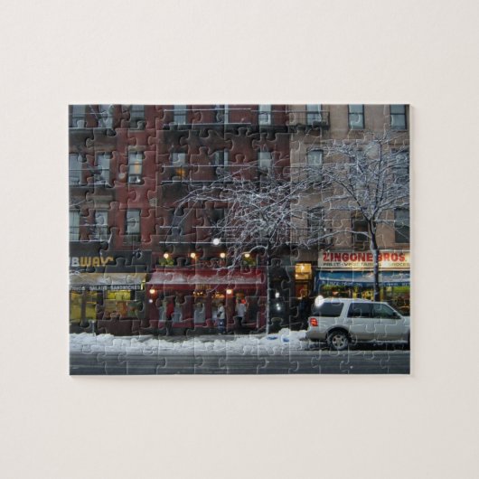 Columbus Avenue Upper West Side New York Snow NYC Puzzle (Horizontal)