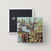 Columbus bei Hispaniola Button (Vorne & Hinten)