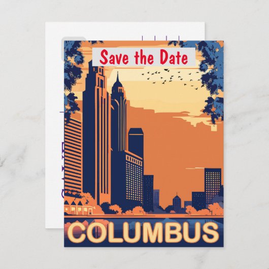 Columbus City, OH, Save The Date (Vorne/Hinten)