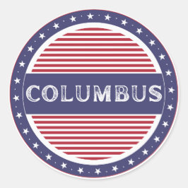Columbus City Pride Emblem – American Identity Runder Aufkleber