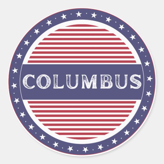 Columbus City Pride Emblem – American Identity Runder Aufkleber (Vorderseite)