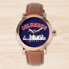 Columbus City Skyline Print Armbanduhr