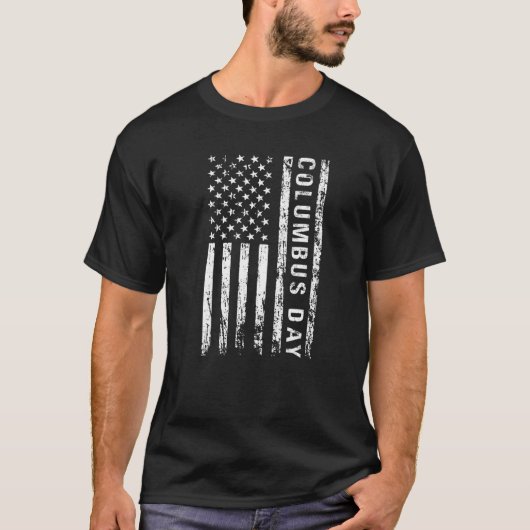 Columbus Day Discovery America US-Flagge weiß T-Shirt (Vorderseite)