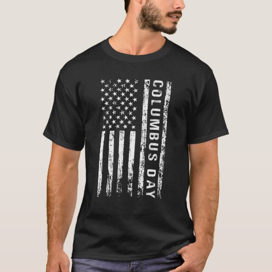 Columbus Day Discovery America US-Flagge weiß T-Shirt (Vorderseite)