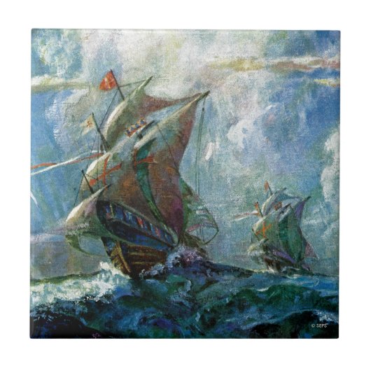 Columbus Day Fliese (Vorderseite)