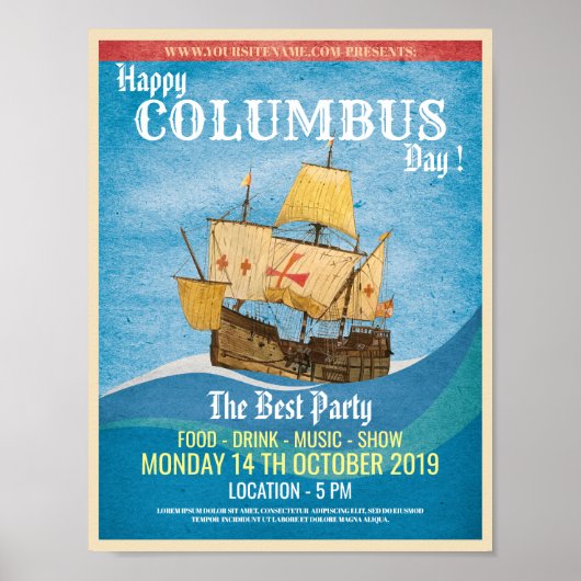 Columbus Day Flyer Poster (Vorne)