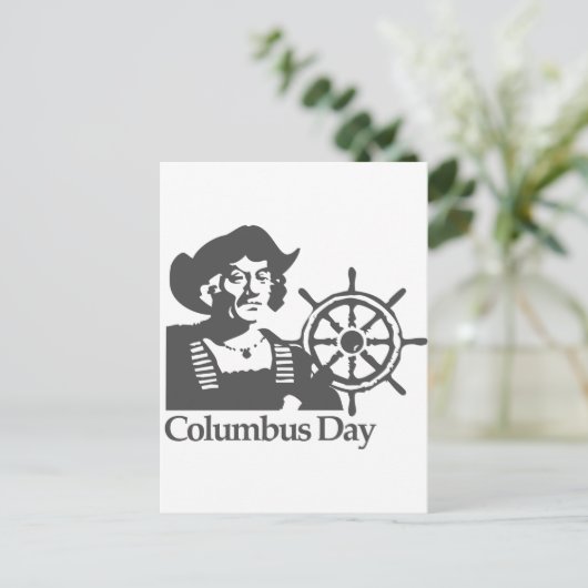 Columbus Day Postkarte (Stehend Vorderseite)