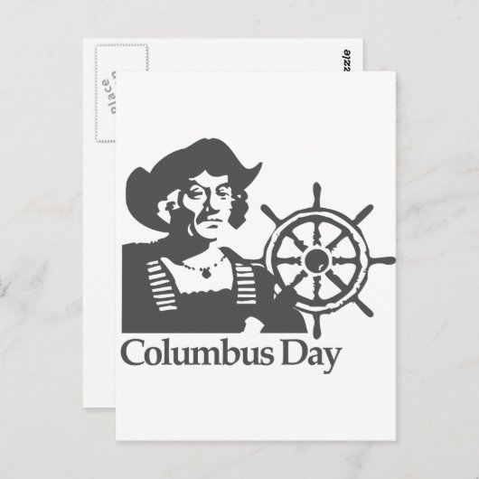 Columbus Day Postkarte (Vorne/Hinten)
