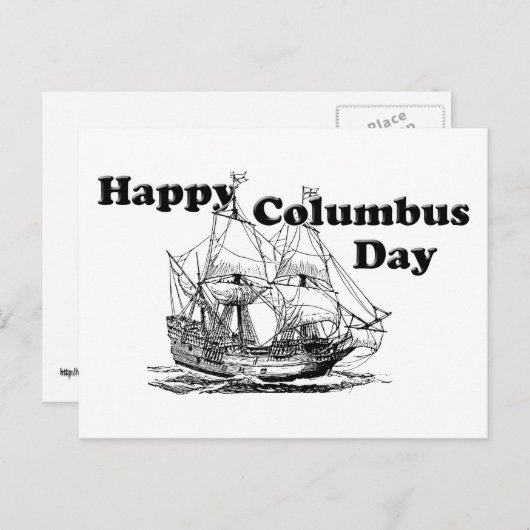 Columbus Day Postkarte (Vorne/Hinten)