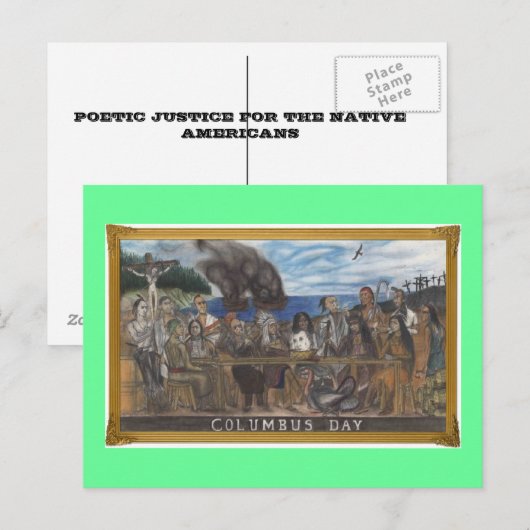 Columbus Day Postkarte (Vorne/Hinten)