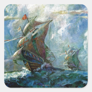 Columbus Day Quadratischer Aufkleber