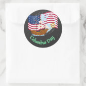 Columbus Day Runder Aufkleber (Tasche)