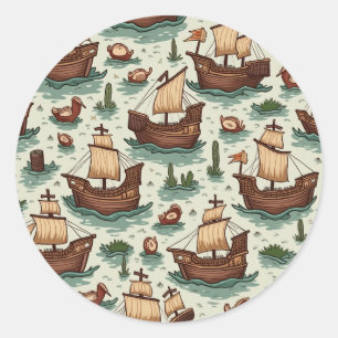 Columbus Day Runder Aufkleber