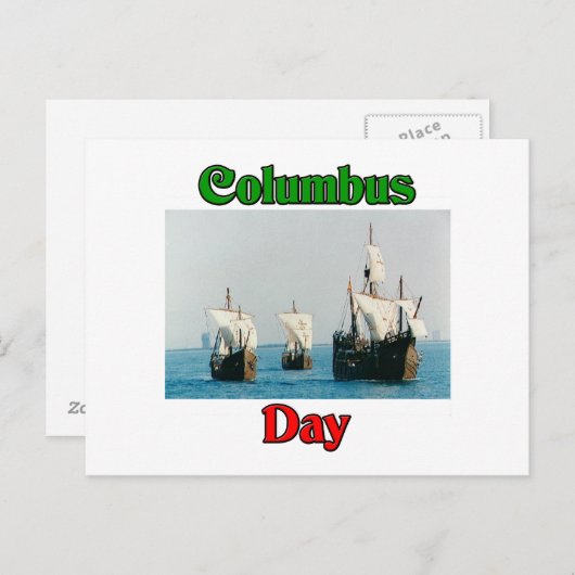 Columbus Day Ships Postkarte (Vorne/Hinten)