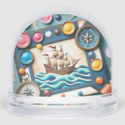 Columbus Day Snow Globe Schneekugeln (Rückseite)