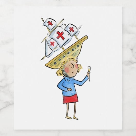 Columbus Day Weinetikett (Einzelnes Label)