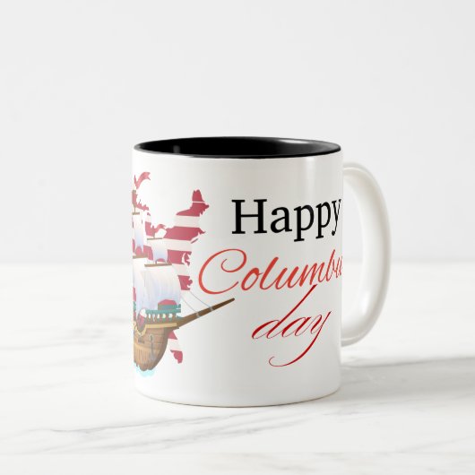Columbus Day Zweifarbige Tasse (VorderseiteRechts)