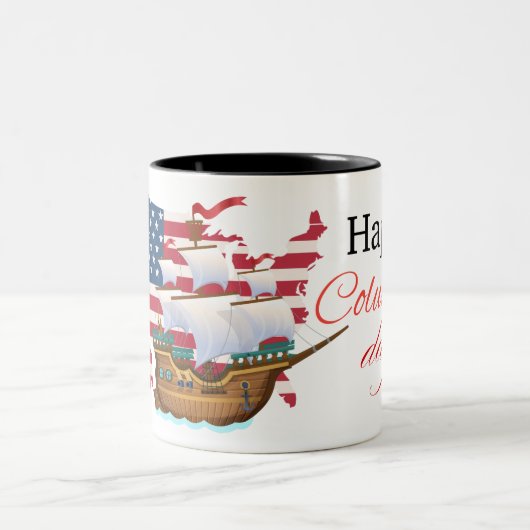 Columbus Day Zweifarbige Tasse (Mittel)