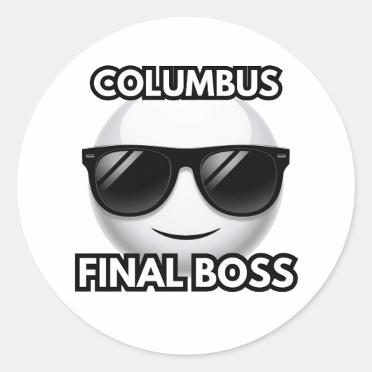 Columbus Final Boss Cool Emoji Sticker (Vorderseite)