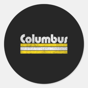 Columbus Fußball Vintage Stadt Runder Aufkleber
