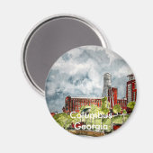 Columbus ga georgia Flusslauf Kunst, C... Magnet (Vorderseite/Rückseite)