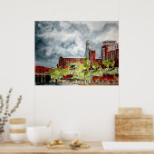 Columbus ga georgia Flusslauf Kunst, C... Poster (Küche)