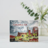Columbus ga georgia Flusslauf Kunst, C... Postkarte (Stehend Vorderseite)