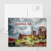 Columbus ga georgia Flusslauf Kunst, C... Postkarte (Vorne/Hinten)