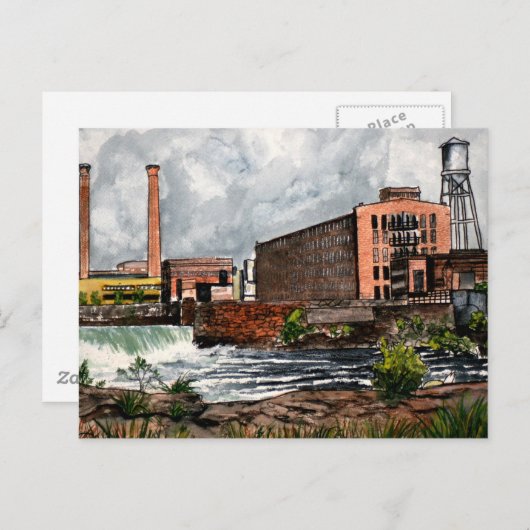 Columbus GA Phenix City AL Landschaftsmalerei Gesc Postkarte (Vorne/Hinten)