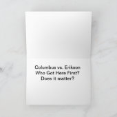 Columbus gegen Erikson Gruß-Karte Karte (Innenseite)
