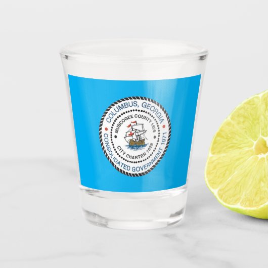 Columbus (Georgia) Stadtflagge Schnapsglas (Vorderseite)