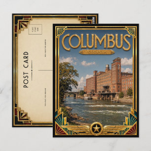 Columbus Georgia Vintage Art Deco Golden Age Postkarte