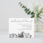 Columbus Hochzeit Elegantes Probe Dinner Begleitkarte (Stehend Vorderseite)