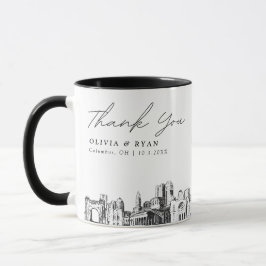 Columbus Hochzeit minimale kundenspezifische Tasse