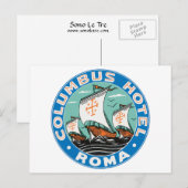 Columbus Hotel, Roma Postkarte (Vorne/Hinten)