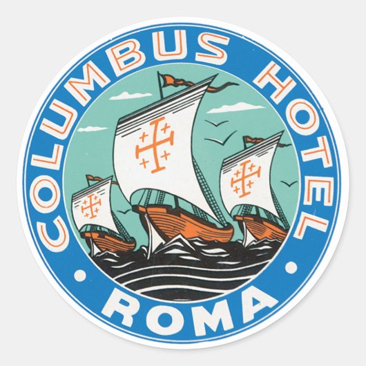 Columbus Hotel Roma Runder Aufkleber (Vorderseite)