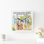 Columbus Immigrates To America Funny Wall Clock Quadratische Wanduhr (Zuhause)