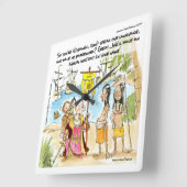Columbus Immigrates To America Funny Wall Clock Quadratische Wanduhr (Winkel)