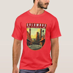 Columbus in Georgia USA Vintage Reise Kunst Emblem T-Shirt
