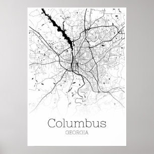 Columbus-Karte - Georgia - Stadt-Karten-Plakat Poster